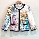 Abstract Zip Front Blazer-2