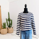 Striped Zip Front Moto Blazer Jacket-1
