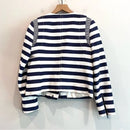 Striped Zip Front Moto Blazer Jacket-8