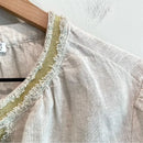 Linen Floral Embroidered Sleeve Top-4