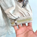 Linen Floral Embroidered Sleeve Top-9