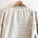 Linen Floral Embroidered Sleeve Top-11