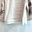 Linen Floral Embroidered Sleeve Top-12