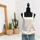 Cinch Hem Tie Button Top-1