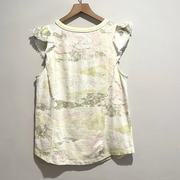 Camo Ruffle Flutter Top