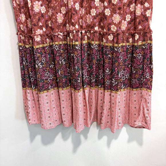 Floral Eyelet Ruffle Hem Dress
