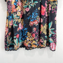 Embroidered Neck Floral Short Sleeve Top-11