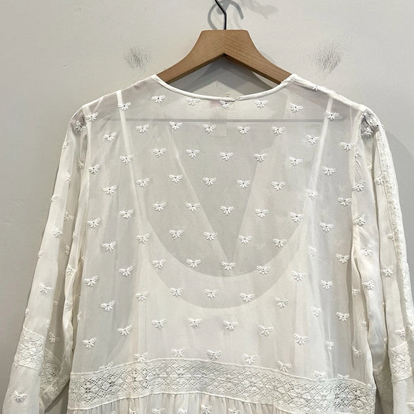 Silk Embroidered Eyelet Lined Top