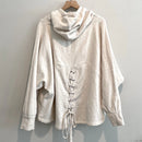 Hooded Lace Up Back Sweatshirt-10