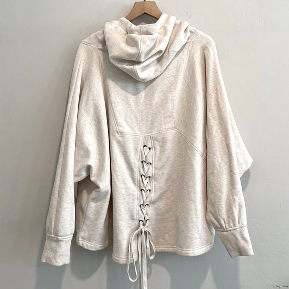 Hooded Lace Up Back Sweatshirt