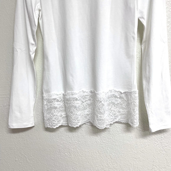 Lace Trim Long Sleeve Turtleneck