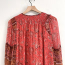 Paisley Smocked Sleeve Blouse-11