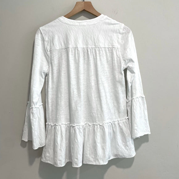 V-Neck Tiered Ruffle Hem Top