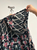 Burnout Geometric Floral Velvet Hoodie Top-11