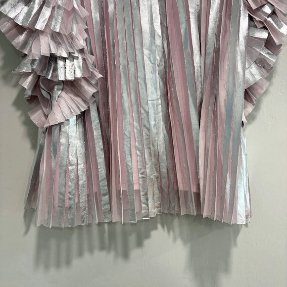 Foil Pleated Overlay Top