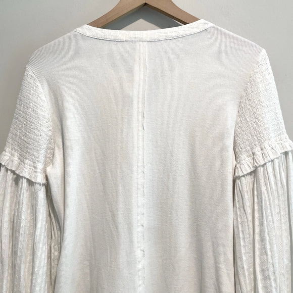 Henley Balloon Sleeve Top