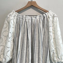 Eyelet Tassel Striped Top-10