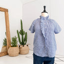 Striped Ruffle Button Down Top-1