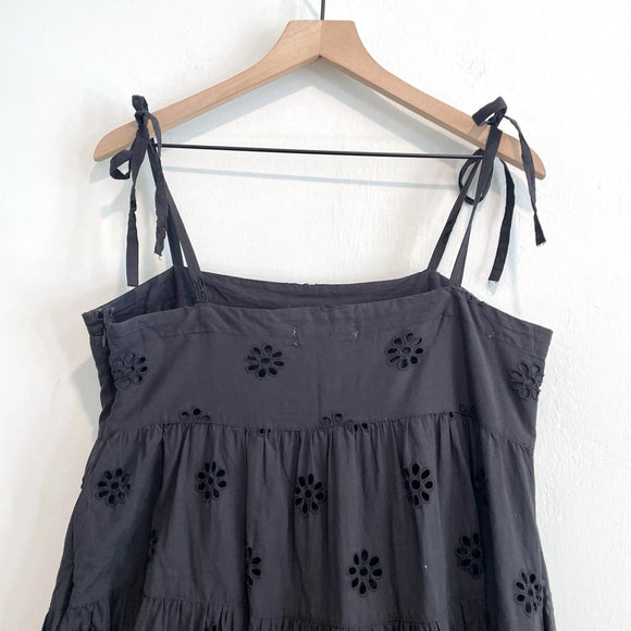 Tie Shoulder Eyelet Dress