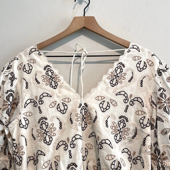 Eyelet Scalloped Trim Top