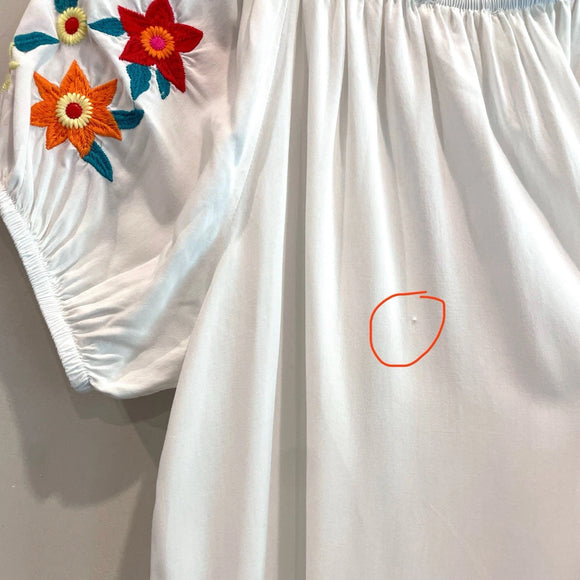 Floral Embroidered Smocked Top