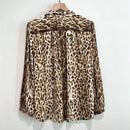 Tie Neck Button Down Leopard Print Top-8
