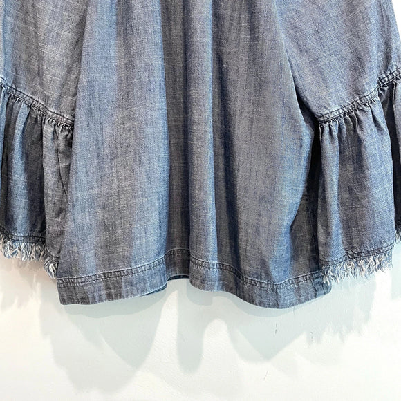 Raw Hem Chambray Jacket