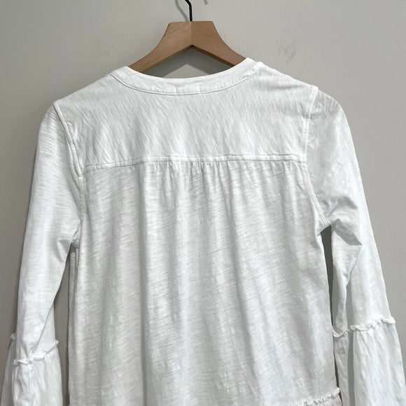 V-Neck Tiered Ruffle Hem Top