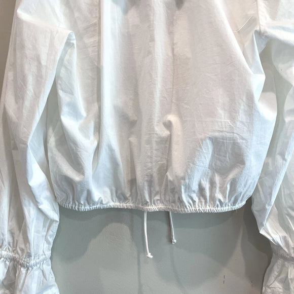 Lace Embroidered Cinch Front Top