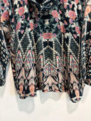 Burnout Geometric Floral Velvet Hoodie Top-12