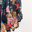 Embroidered Neck Floral Short Sleeve Top-12