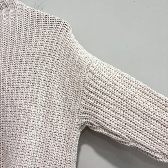 Mock Neck Side Button Chunky Sweater