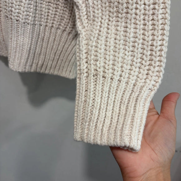 Mock Neck Side Button Chunky Sweater