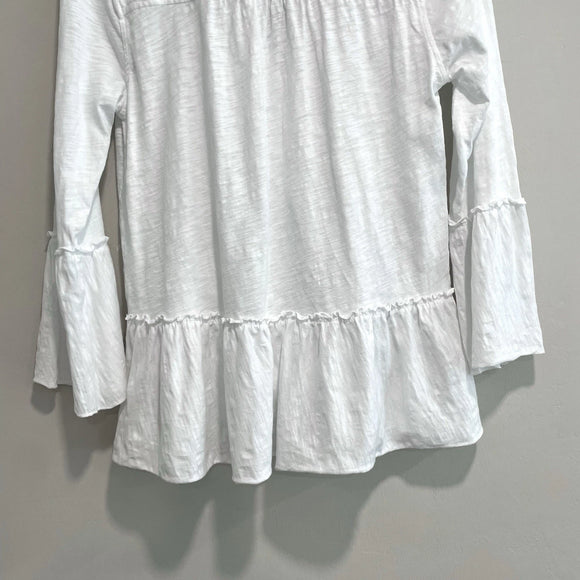 V-Neck Tiered Ruffle Hem Top