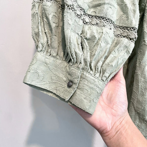 Lace Button Down Top