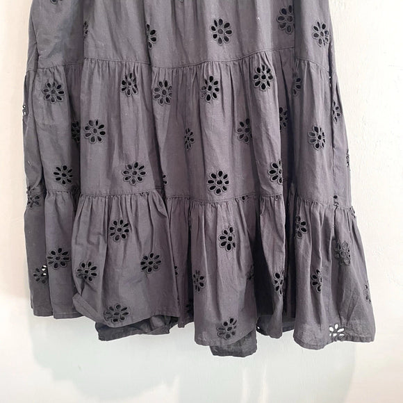 Tie Shoulder Eyelet Dress