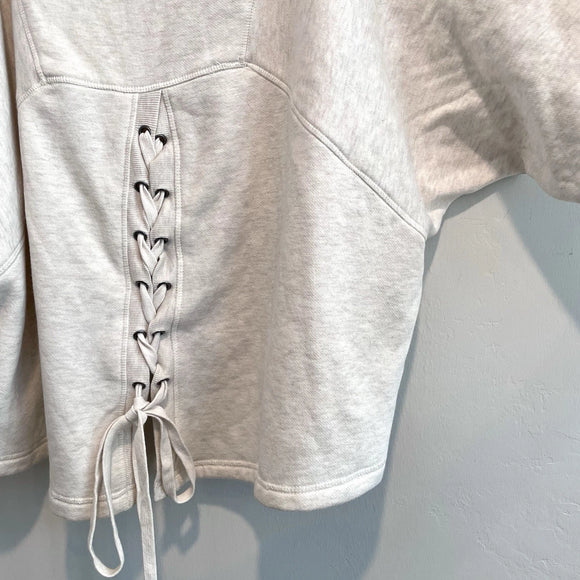 Hooded Lace Up Back Sweatshirt