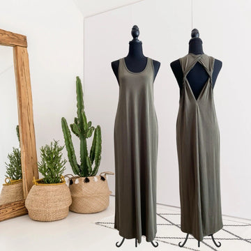 Twist Open Back Maxi Dress