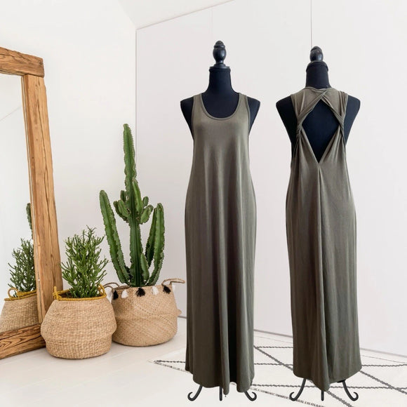 Twist Open Back Maxi Dress