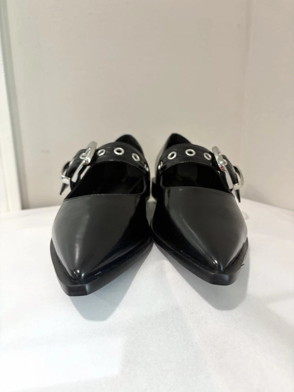 Moto Mary Jane Grommet Flats