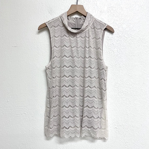 Mock Neck Lace Top
