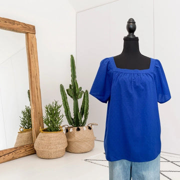 Short Sleeve Square Neck Top