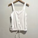 Cinch Hem Tie Button Top-2