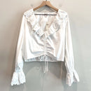 Lace Embroidered Cinch Front Top-2