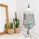 2PC Long Sleeve Top Pull On Lace Trim Shorts-1