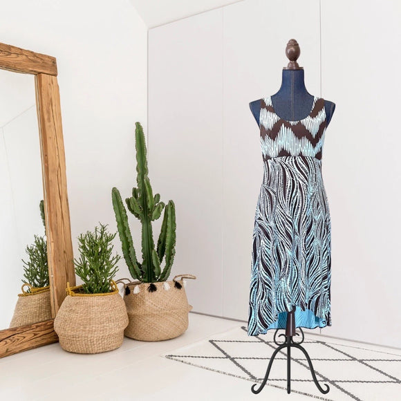Sleeveless Abstract Print Dress