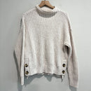 Mock Neck Side Button Chunky Sweater-2
