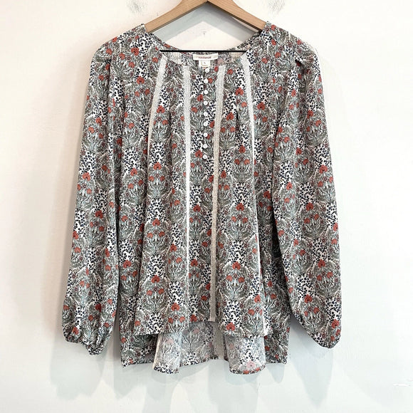 Floral Crochet Trim Top