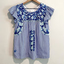 Floral Embroidered Striped Top-2