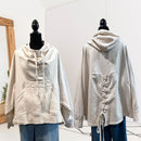 Hooded Lace Up Back Sweatshirt-1